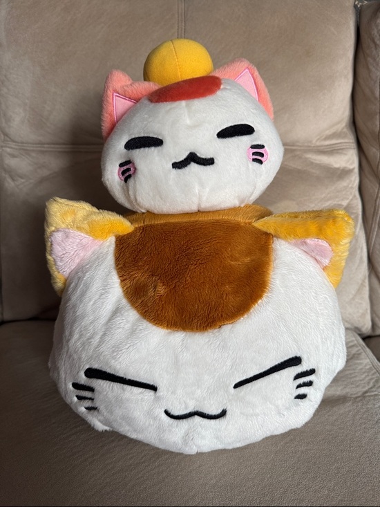 Furyu Other - Cute Plush Cat Stack Toy - White, Brown & Yellow